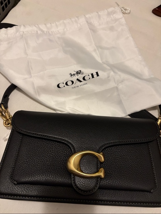Coach Handbags - Coach Black Pebbled Leather Crossbody with Gold C Buckle